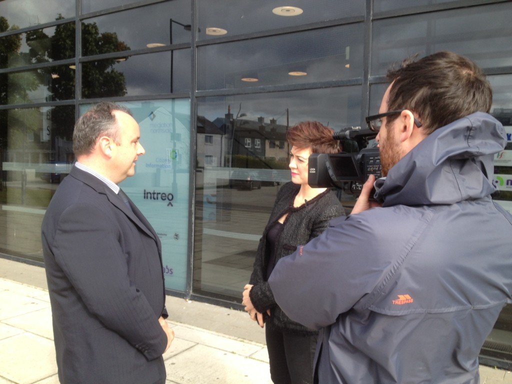 Mark being interviewed by Róisín O'Hara